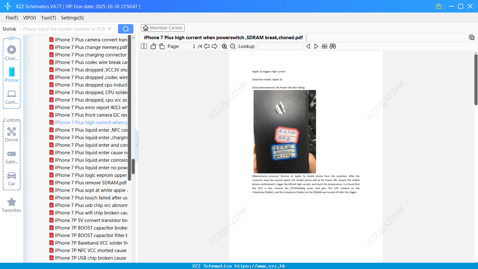 IPhone 7 Plus High Current When Powerswitch ,SDRAM Break,chaned